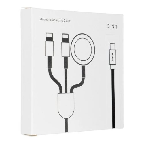Kábel 3 az 1-ben Type C to 2 x Lightning / Apple Watch 3W 2A C3168 1,2 m fehér