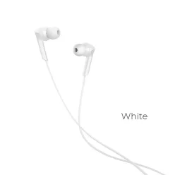   HOCO vezetékes fülhallgató Jack 3,5 mm mikrofonnal M72 fehér