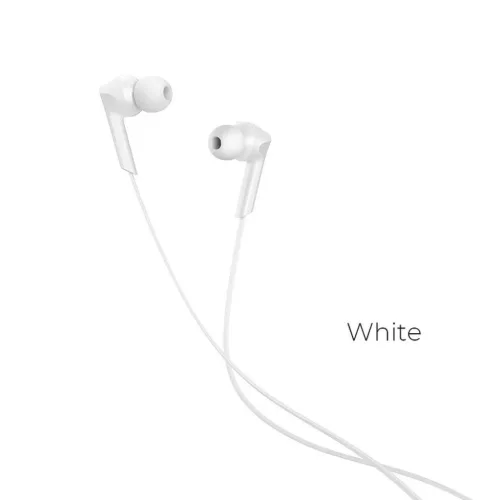 HOCO vezetékes fülhallgató Jack 3,5 mm mikrofonnal M72 fehér