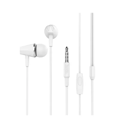 HOCO vezetékkel ellátott fülhallgató Jack 3,5 mm mikrofonnal M34 fehér
