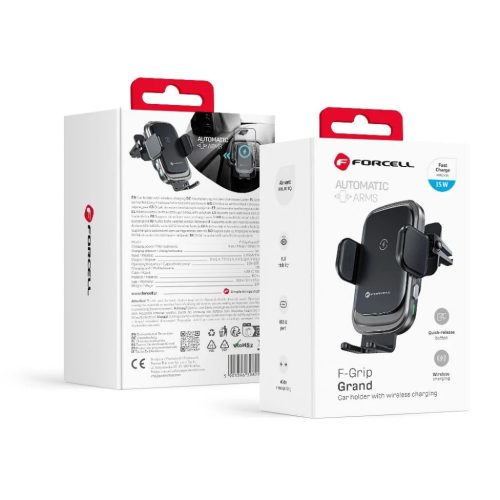 FORCELL F-GRIP Grand (F-24) vezeték nélküli töltő tartó 15W ezüst