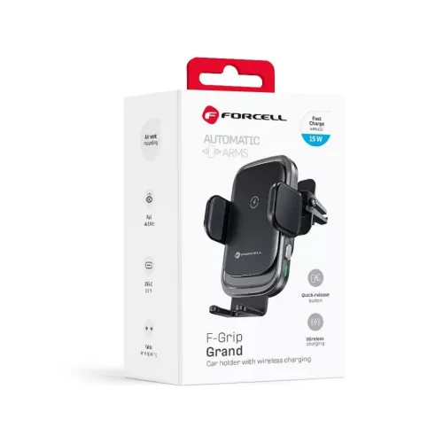 FORCELL F-GRIP Grand (F-24) vezeték nélküli töltő tartó 15W ezüst