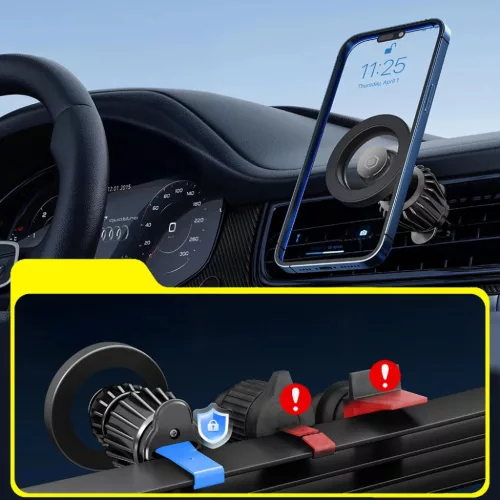 Blavec Autós tartó BH-16A Carbon mágneses Magsafe szellőzőrácsra (BH16AC-MAVB) fekete