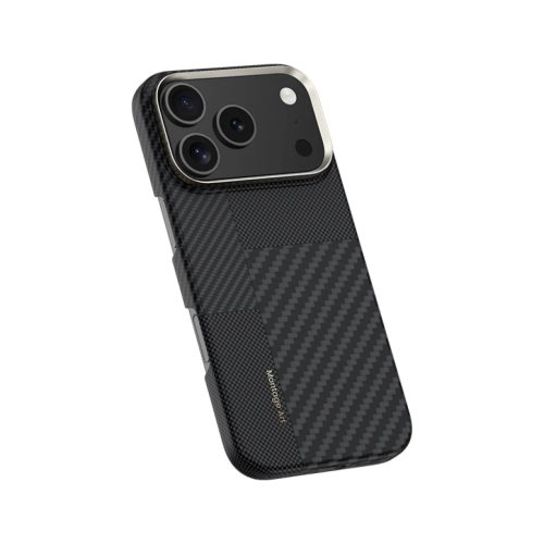 iPhone 17 Pro Max fekete Benks Montage Magnetic Armor Air Kevlar tok fém kerettel 600D+1500D (MB70)