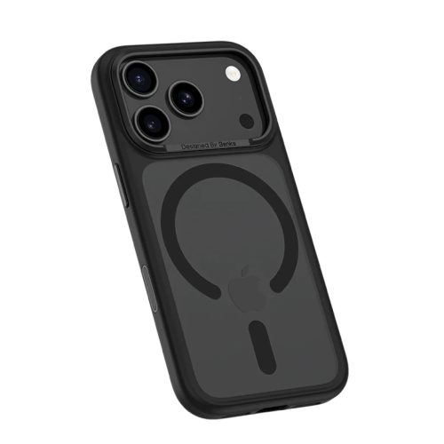 iPhone 17 Pro Max Fekete Benks Mágneses Köd Tok Fém Kerettel (0070) (Kamera Vezérlő Gomb)