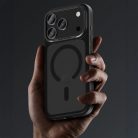 iPhone 17 Pro Max Fekete Benks Mágneses Köd Tok Fém Kerettel (0070) (Kamera Vezérlő Gomb)