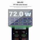 Relife Q4 asztali töltő, 72W, 5A, 2 x USB-C - 4 x USB-A, Kék