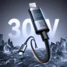 Joyroom S-A16 Pro Prism Series 30W USB-C - Lightning Kábel Kijelzővel 1.2m - Fekete
