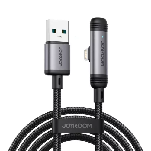 Joyroom S-A56 EnjoyX Series 90° USB-A - Lightning 3A kábel 1.2m - fekete