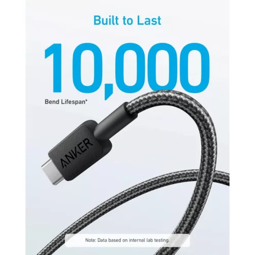 Anker 322 USB-A - USB-C Kábel, 18W, 2A, 1.8m, Fekete