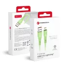 Zöld FORCELL F-ENERGY C343 kábel USB A-ról Lightning-re 2,4A 12W Szilikon 1 m