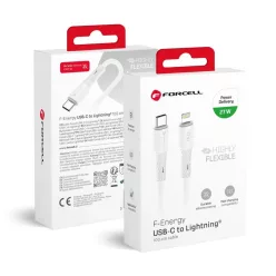   FORCELL F-ENERGY C346 Type C - Lightning kábel 3A 27W Szilikon 1 m fehér