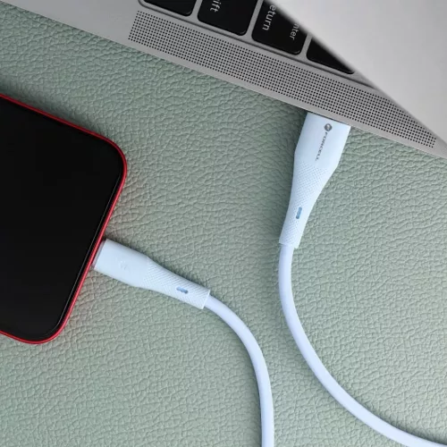 Apple FORCELL F-ENERGY C343 kábel USB A-ról Lightning-re 2,4A 12W Szilikon 1 m kék