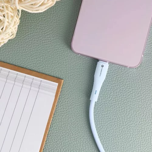 Apple FORCELL F-ENERGY C343 kábel USB A-ról Lightning-re 2,4A 12W Szilikon 1 m kék