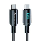 Forcell F-Energy C274 Type-C kábel Type C-ről Type C-re QC4.0 PD 3A 60W Digitális 1,2 m fekete