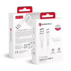   FORCELL F-ENERGY C342 kábel USB A - Type-C QC4.0 3A 66W Szilikon 1 m fehér