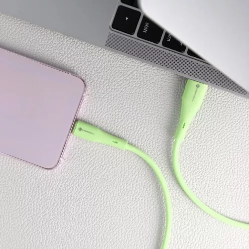 FORCELL F-ENERGY C342 kábel USB-A-ról Type-C-re QC4.0 3A 66W Szilikon 1 m zöld
