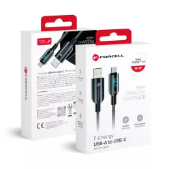   FORCELL F-ENERGY C272 USB A - Type C kábel QC4.0 3A 66W Digitális 1,2 m fekete