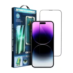   iPhone 17 Air 5D Teljes Felületű Ragasztós Edzett Üvegfólia fekete + applikátor
