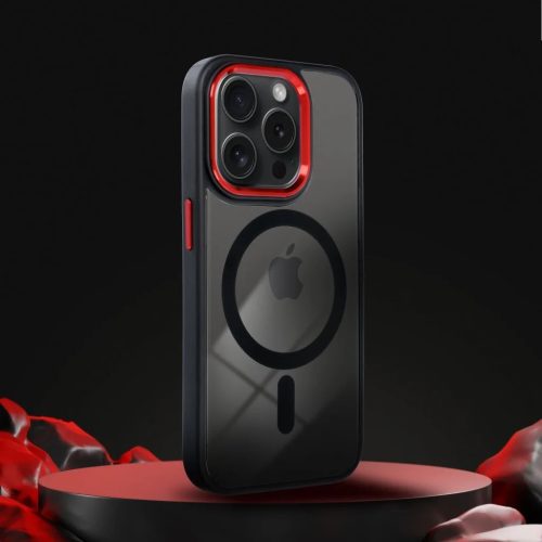 iPhone 17 Pro Max fekete vörös tok