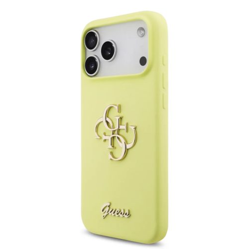 iPhone 17 Pro Max sárga Guess Liquid Silicone 4G Metal Logo tok