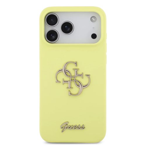 iPhone 17 Pro Max sárga Guess Liquid Silicone 4G Metal Logo tok