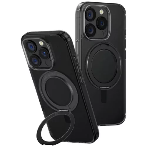 Uniq Swivix 360 Forgatható Kitámasztós iPhone 16 Pro tok - Fekete