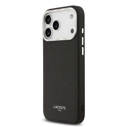 iPhone 17 Pro Max Fekete Lacoste PU Bőr Champs Elysees MagSafe tok