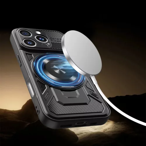 iPhone 14 Pro Max Defender Armor Mag tok fekete