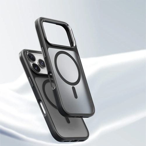 iPhone 17 Pro Max Rock Guard Touch Matt Széria Mágneses tok fekete (fém lencsekeret)