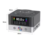 Asztali Töltő Relife Q7 QI, 80W, 3.25A, 2 x USB-A - 4 x USB-C, Szürke