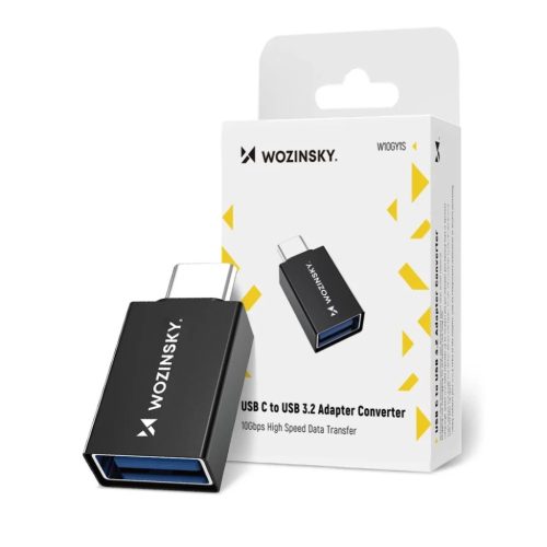 Wozinsky W10GY1S USB-C - USB-A 3.2 10Gb/s Adapter - Fekete