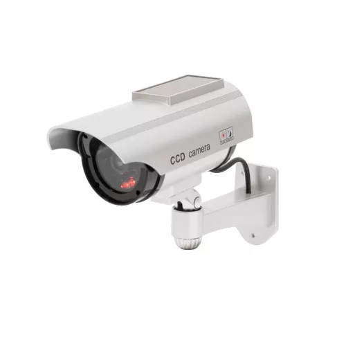 HOME HSK160 kültéri napelemes álkamera, villogó piros LED, körbe forgatható, egyszerű felszerelés, akkumulátoros tápellátás opció, élethű kamera megjelenés, IP44