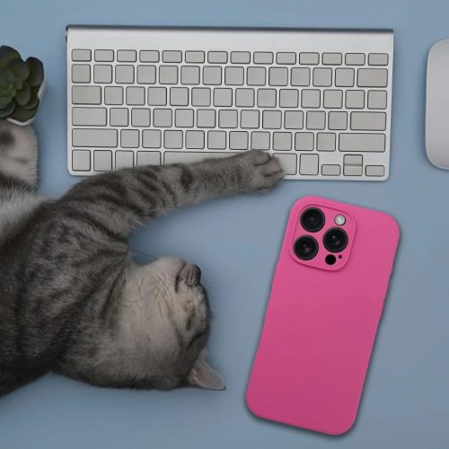 iPhone 17 Pro Max szilikon tok 2 mm kompatibilis MagSafe rózsaszín