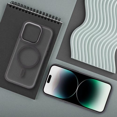 iPhone 17 Pro Max matt mágnes fedelet tartalmazó tok kompatibilis MagSafe technológiával titán,