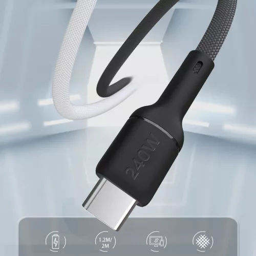 Dudao L9C Max 240W PD USB-C - USB-C kábel 1,2m - Fekete