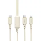 Dudao L7SF 2 az 1-ben kábel USB-C - USB-C / Lightning 100W 1.2m - bézs