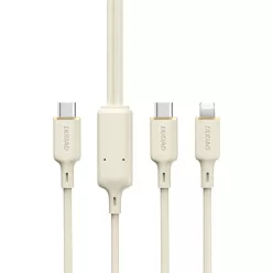   Dudao L7SF 2 az 1-ben kábel USB-C - USB-C / Lightning 100W 1.2m - bézs