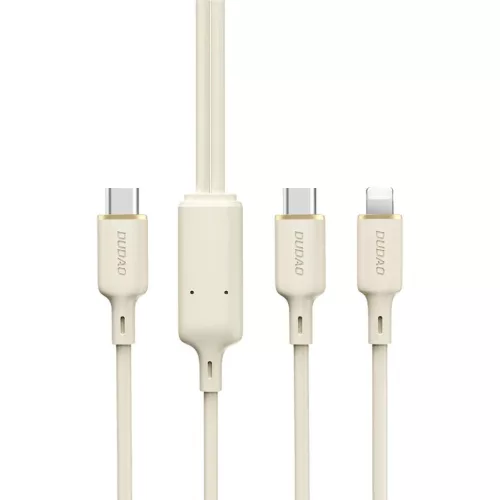 Dudao L7SF 2 az 1-ben kábel USB-C - USB-C / Lightning 100W 1.2m - bézs