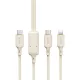 Dudao L7SF 2 az 1-ben kábel USB-C - USB-C / Lightning 100W 1.2m - bézs