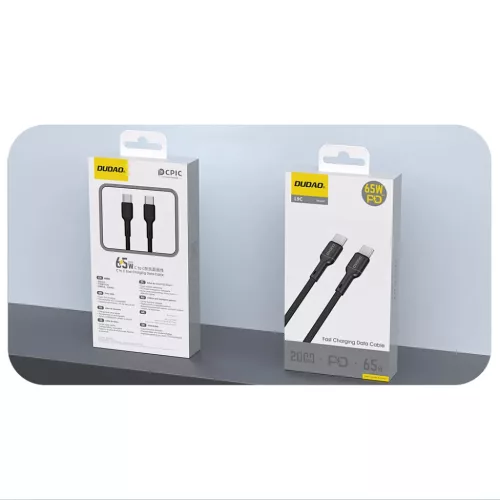 Dudao L9C 65W USB-C - USB-C 1m kábel - fekete