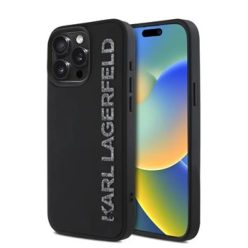   iPhone 15 Pro Max Fekete Karl Lagerfeld 3D Gumicsillámos Logós Tok
