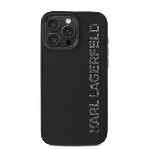 iPhone 15 Pro Max Fekete Karl Lagerfeld 3D Gumicsillámos Logós Tok