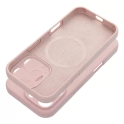  SILIKON 2 mm tok iPhone 15-höz MagSafe kompatibilis homok rózsaszín