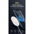 Baseus Light MagSafe Qi vezeték nélküli töltő iPhone 12 szériához USB Type C kábellel fehér (WXQJ-02)