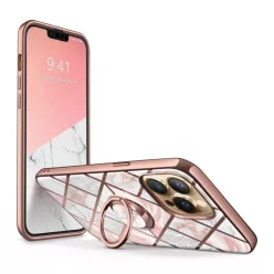   iPhone 13 Pro Max Supcase IBLSN Cosmo Snap márvány mintás tok rózsaszín