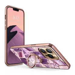   iPhone 13 Pro Max Supcase IBLSN Cosmo Snap márvány mintás tok lila
