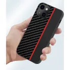 iPhone 13 Pro Max Tel Protect Carbon Tok Fekte / Piros Csík