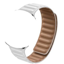   Apple Watch 3/4/5/6/7/8/SE 38/40/41mm fehér Loop Leather bőr óraszíj mágneses