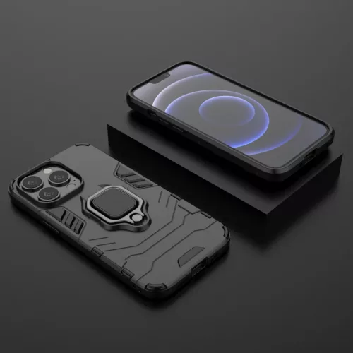 iPhone 13 Pro Max Ring Armor tok kihajtható támasszal fekete